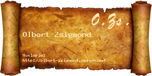 Olbort Zsigmond névjegykártya